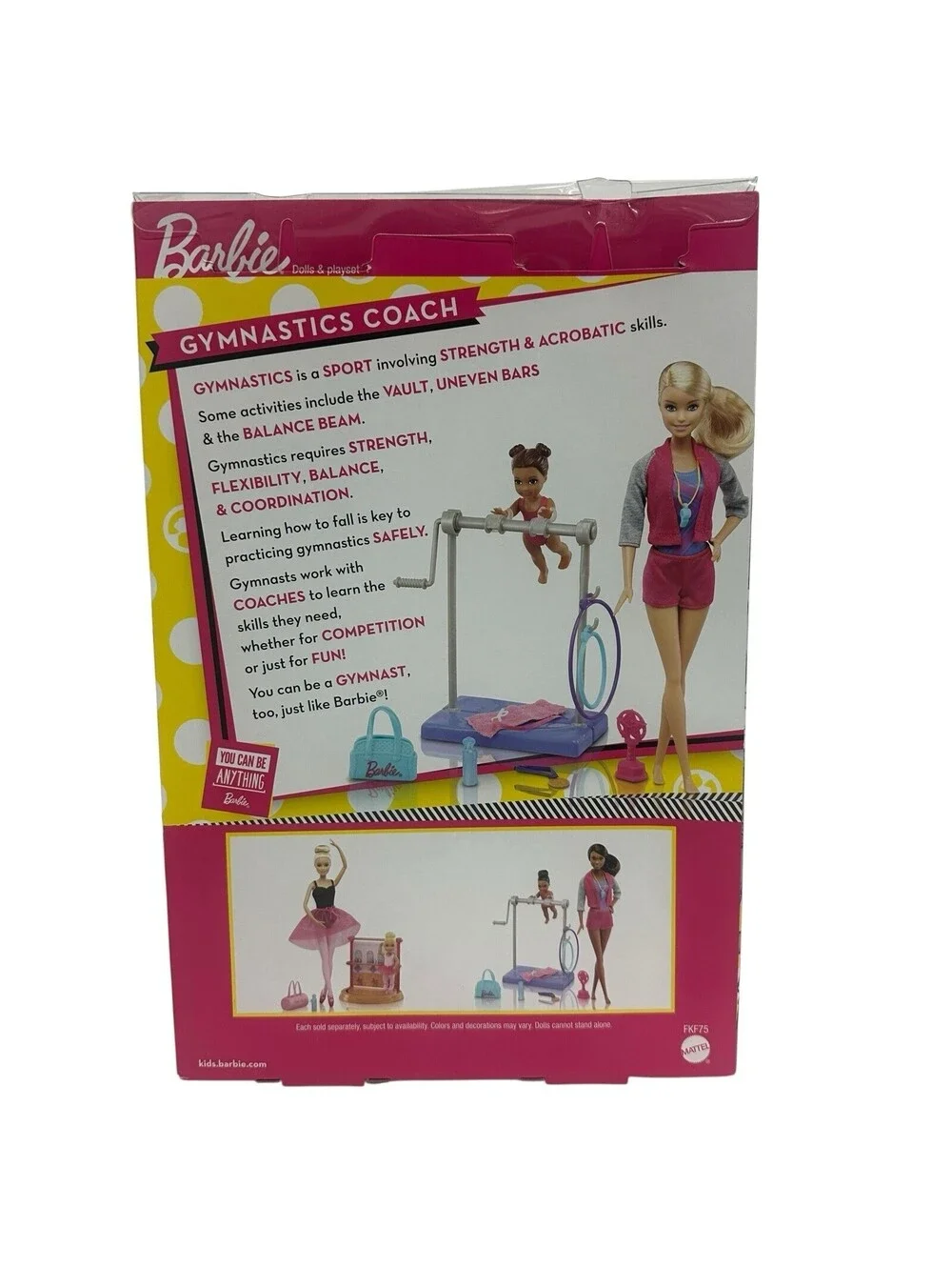 Barbie Gymnastics Coach Set – Balance Beam Coach & Student Dolls Flipping